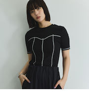 カットリブハイショクステッチTシャツ≪手洗い可能≫