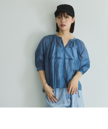 ローンギャザータックブラウス≪洗濯機で洗える≫