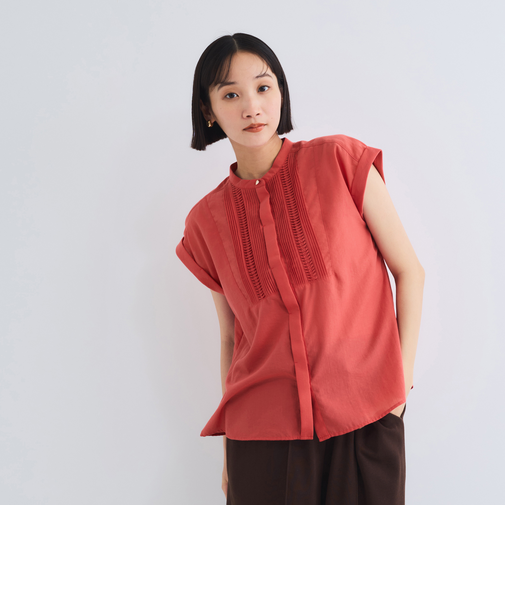 ハシゴレースフレンチスリーブブラウス≪手洗い可能≫