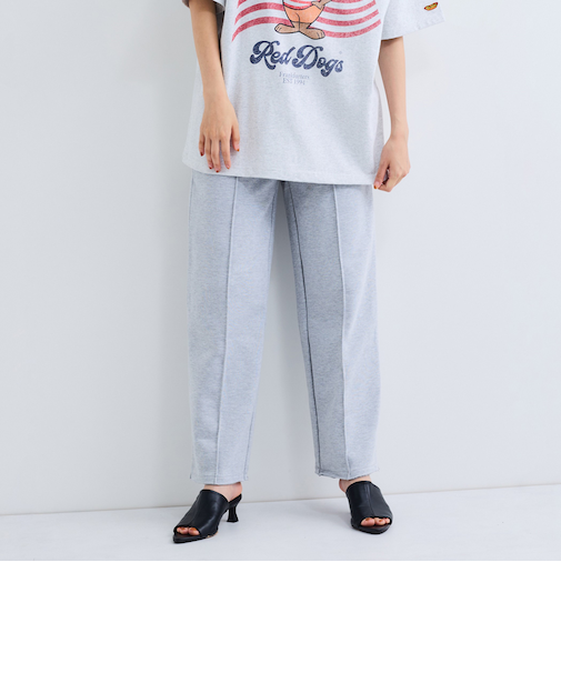 ピンタックカットオフスウェットパンツ≪手洗い可能≫