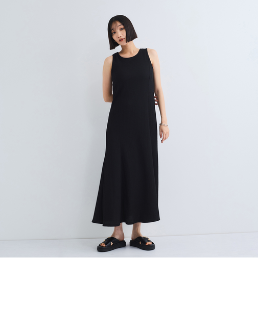 シャーリングジャージーワンピース≪洗濯機で洗える≫
