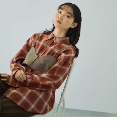 オンブレーチェックオーバーサイズシャツ≪手洗い可能≫