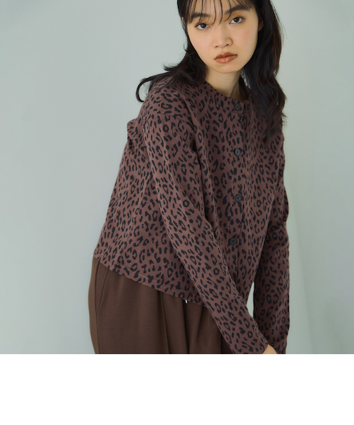 アニマル柄カーディガン≪手洗い可能≫