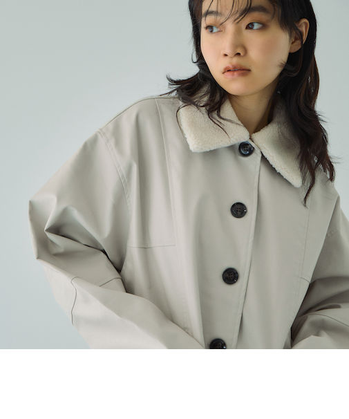 ボアカラーフェイクレザーブルゾン