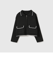 ハイショクカラーニットショートブルゾン≪手洗い可能≫