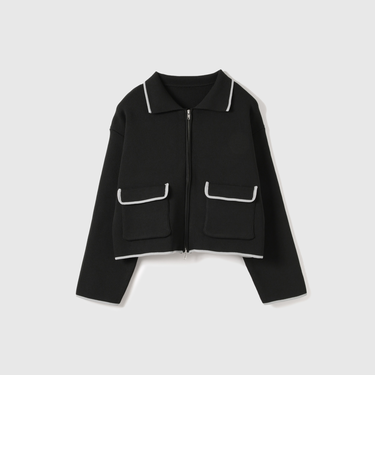 ハイショクカラーニットショートブルゾン≪手洗い可能≫