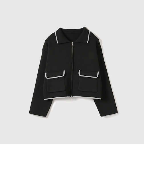 ハイショクカラーニットショートブルゾン≪手洗い可能≫