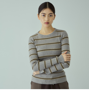 MIXカラーボーダーニットプルオーバー