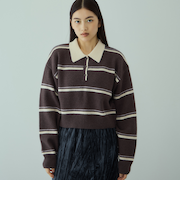 MIXボーダーポロニットプルオーバー