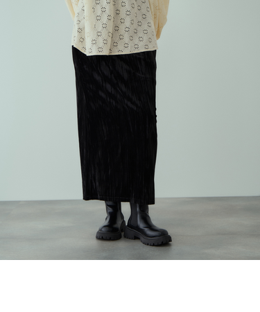 クラッシュベロアスカート≪手洗い可能≫