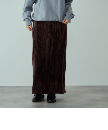 クラッシュベロアスカート≪手洗い可能≫