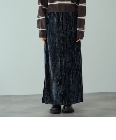 クラッシュベロアスカート≪手洗い可能≫