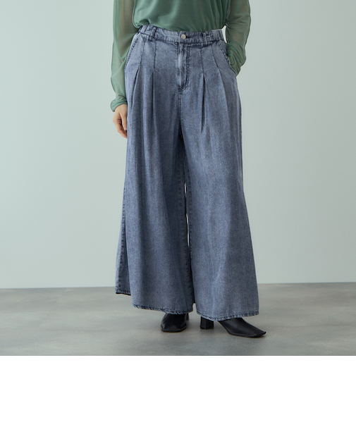 バイオシルクタックフレアパンツ≪洗濯機で洗える≫