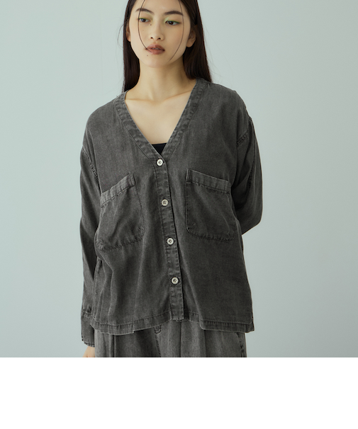 バイオシルクVネックブラウス≪洗濯機で洗える≫