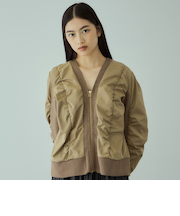 ミラノリブギャザーZIPブルゾン