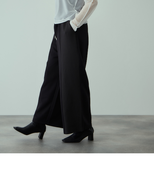 軽量ボンディングイージーワイドパンツ≪洗濯機で洗える