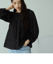 フラワーレーススモックブラウス≪手洗い可能≫