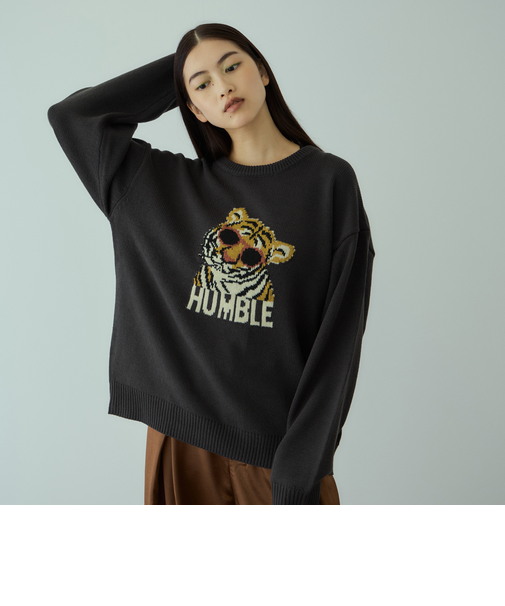 アニマルジャカードニットプルオーバー≪手洗い可能≫