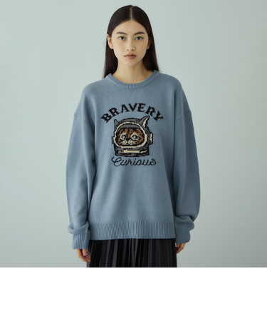 アニマルジャカードニットプルオーバー≪手洗い可能≫