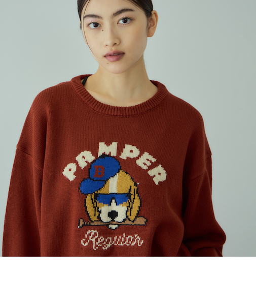 アニマルジャカードニットプルオーバー≪手洗い可能≫