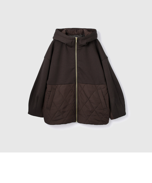 キルトダンボールコクーンスリーブブルゾン