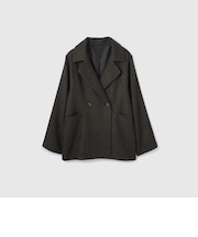 ツィーディチェックWボタンジャコット