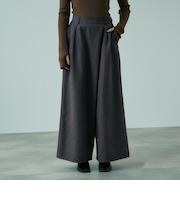 フィブリルサテンラップワイドパンツ≪洗濯機で洗える≫