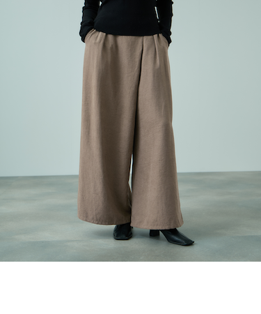 フィブリルサテンラップワイドパンツ≪洗濯機で洗える≫