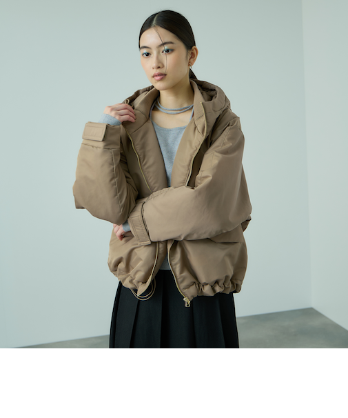 ナイロン中綿フードMA-1ジャケット≪手洗い可能≫