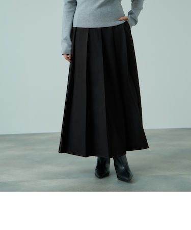 ワイドプリーツスリットスカート≪手洗い可能≫