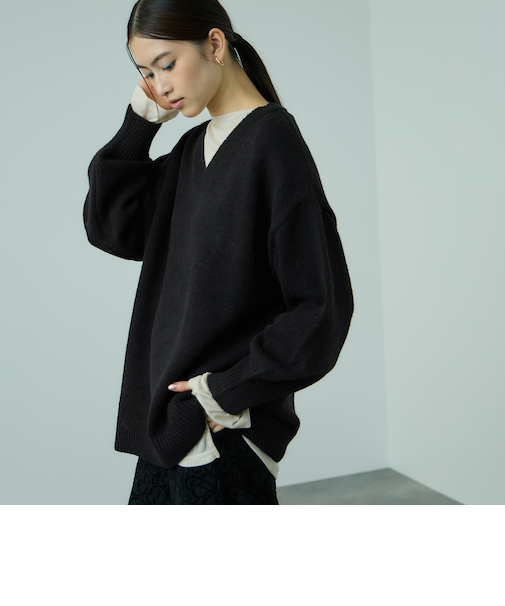 アルパカタッチVネックニットプルオーバー≪手洗い可能≫