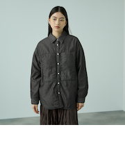 パデッドデニムビッグシャツ≪洗濯機で洗える≫