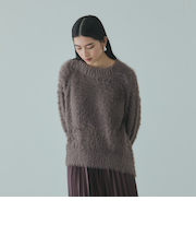 カーブヘムシャギーニットプルオーバー≪手洗い可能≫