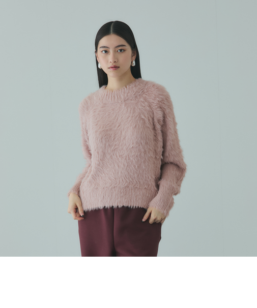 カーブヘムシャギーニットプルオーバー≪手洗い可能≫