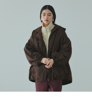 ボアライナー付きナイロンフーディブルゾン≪洗濯機で洗える≫