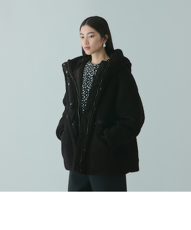 ショートボア中綿ドロストブルゾン