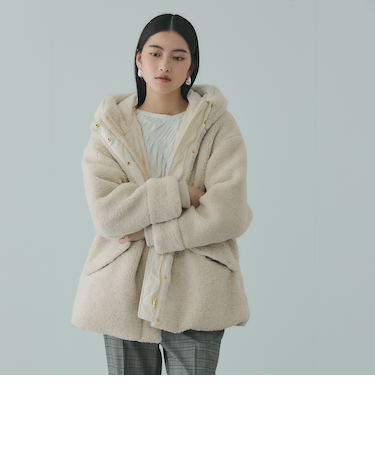 ショートボア中綿ドロストブルゾン