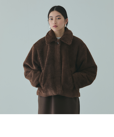 ボアコクーンスリーブブルゾン