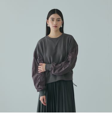 スイッチングドロストスウェットプルオーバー≪洗濯機で洗える≫