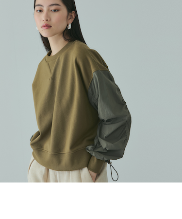 スイッチングドロストスウェットプルオーバー≪洗濯機で洗える≫