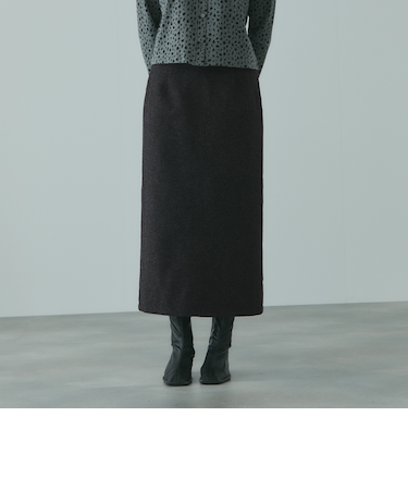 ソフトニットメルトンIラインスカート≪手洗い可能≫