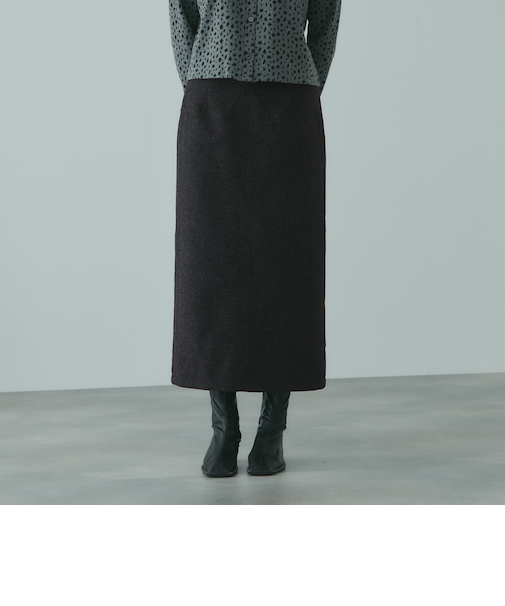 ソフトニットメルトンIラインスカート≪手洗い可能≫