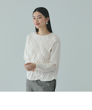 ギャザーラインフロントカットソー≪洗濯機で洗える≫