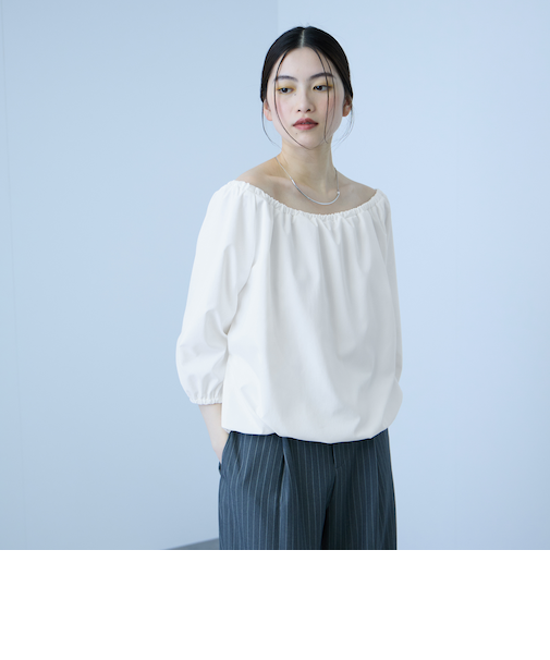 【キレカジ】撥水バルーンブラウス