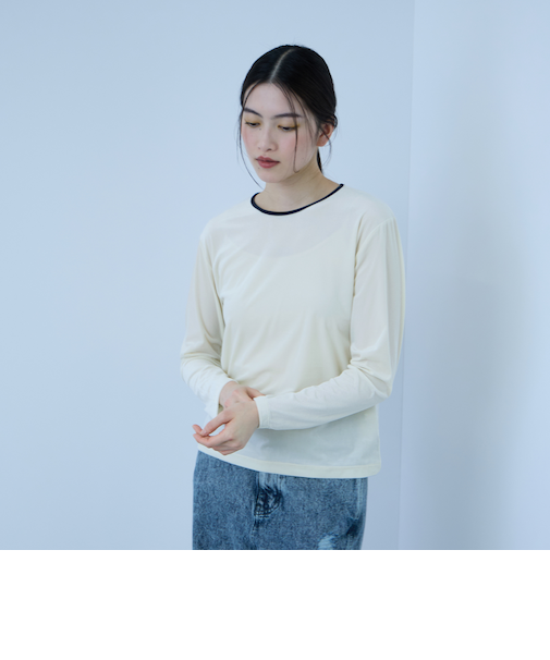 シアーベロアロングスリーブカットソー【日本製】