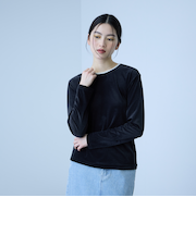 シアーベロアロングスリーブカットソー【日本製】