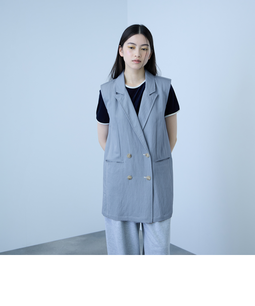 【シーズンレス】ナイロンツイルデニムベスト