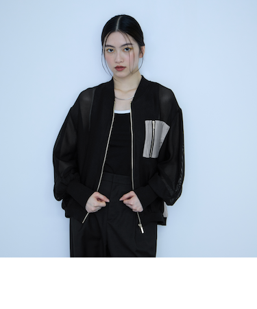 【大人の抜け感】メッシュブルゾン