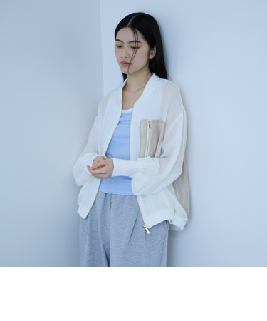 【大人の抜け感】メッシュブルゾン