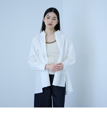 【大人の抜け感】コーマコットンバックフレアシャツ